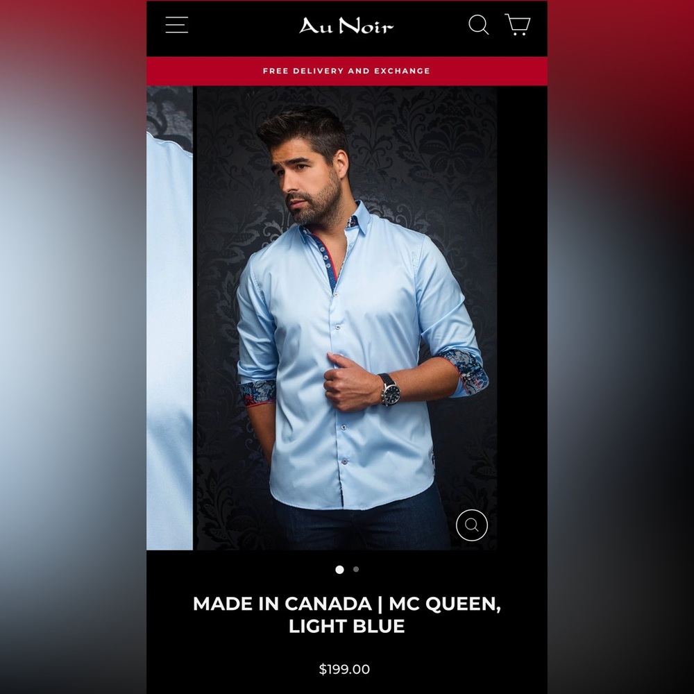 Excellent condition blue Au Noir button up